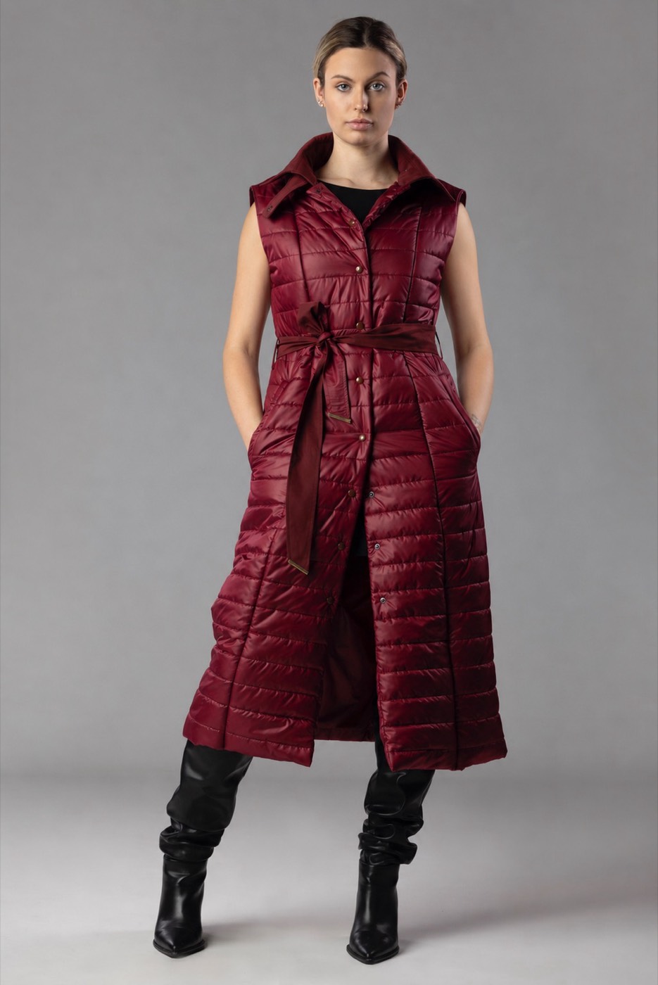 Modular Trench Configurazione 2 — Long-vest tutto trapuntato monocromatico